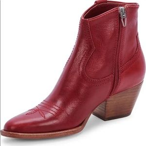 Dolce Vita Silma Red Leather size 8 bootie NWOT (brand new never worn)